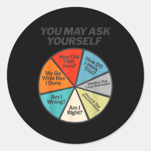 You May Ask Yourself How Did I Get Hear How Do I W Classic Round Sticker