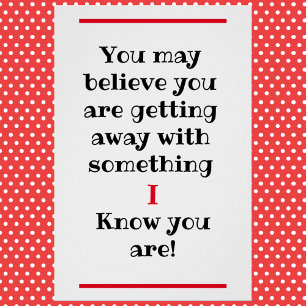 You May Believe I Know Humourous Glossy Poster