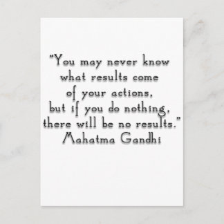 “You may never know what results..." Gandhi quote Postcard