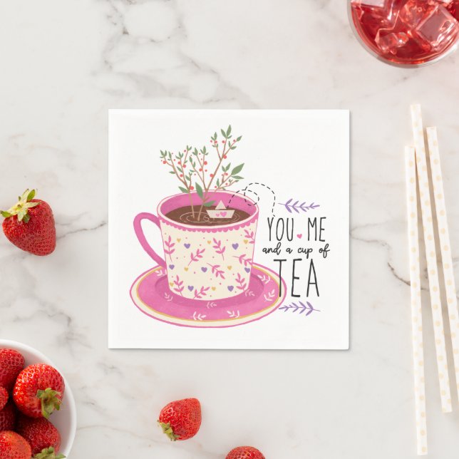 You Me And A Cup Of Tea Quote  Napkin (Insitu)