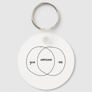You Me Awesome Venn Diagram Key Ring