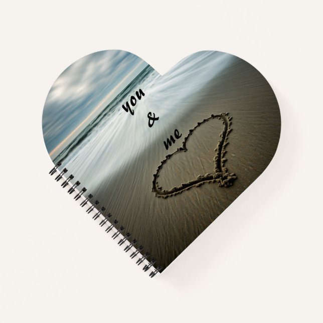 "You & Me" Beach Sand Design   Notebook (Front)