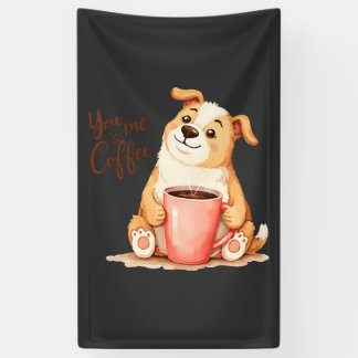 You & me Coffee - Cute Corgi & Cosy Brew Banner