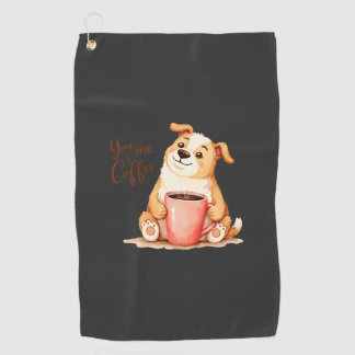 You & me Coffee - Cute Corgi & Cosy Brew Golf Towel