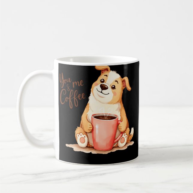 You & me Coffee - Cute Corgi & Cosy Brew Mug (Left)