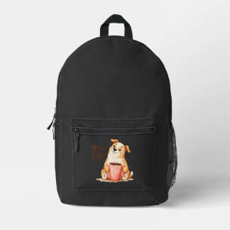 You & me Coffee - Cute Corgi & Cosy Brew Printed Backpack