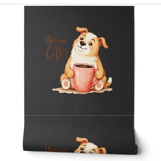 You & me Coffee - Cute Corgi & Cosy Brew Wallpaper