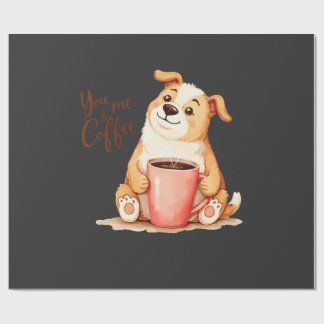 You & me Coffee - Cute Corgi & Cosy Brew Wrapping Paper