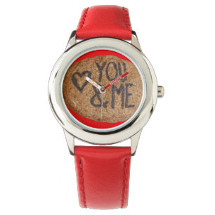 YOU&ME  Custom Bezel with Red Hearts Watch