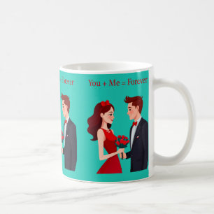You + Me = Forever Romantic Couple Mug