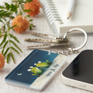 You & Me Frogs – Cute Romantic Animal Art Key Ring