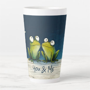 You & Me Frogs – Cute Romantic Animal Art Latte Mug