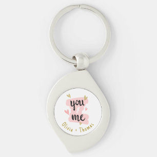 You & Me Happy Valentine's Day Modern Gift Key Ring