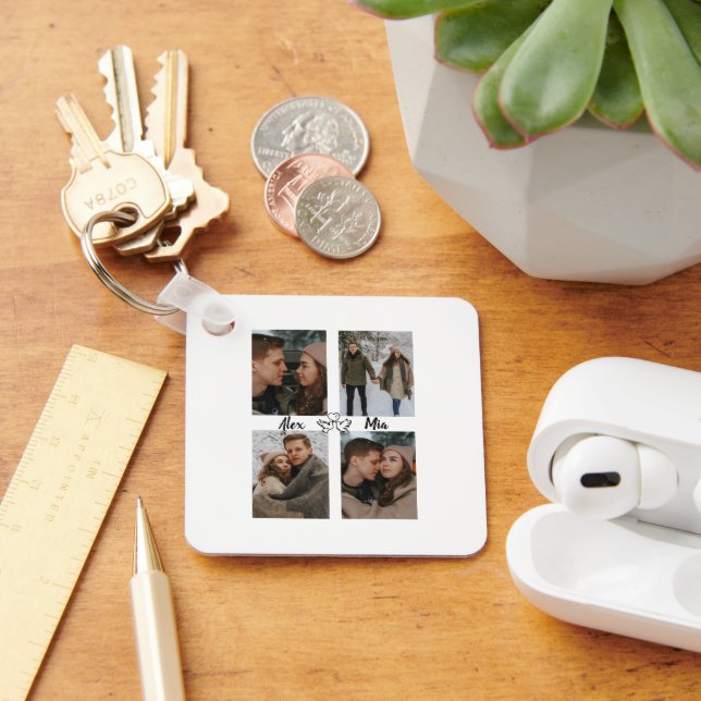 You & Me Keychain Multiple Photos Personalized (Desk)