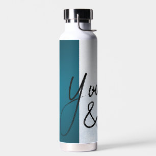 "You & Me - Minimal Blue Love Water Bottle "