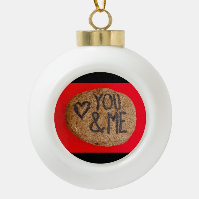 YOU&ME on ceramic ball ornament (Front)