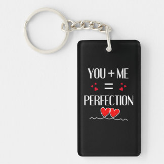 You + Me = Perfection - Cute Couple Design Key Ring
