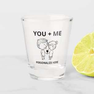 You + Me Personalised Shot Glass