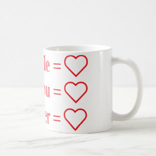 You + Me = ❤️ Personalized Romantic Love Design Coffee Mug