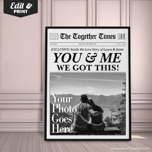 You & Me We Got This Personalised Gift Newspaper  Poster
