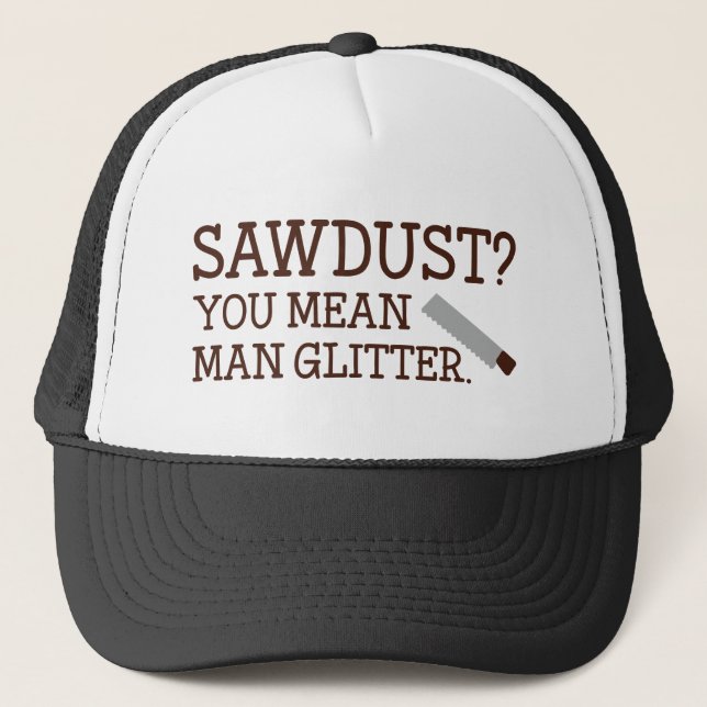 You Mean Man Glitter Trucker Hat (Front)