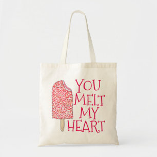 You Melt My Heart Valentine's Day Popsicle Tote Bag