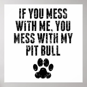 You Mess With My Pit Bull Poster