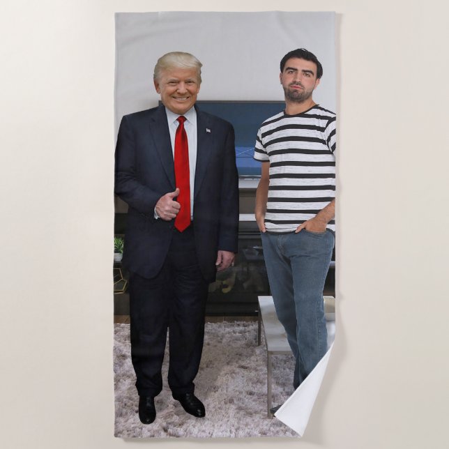 You Met President Donald Trump | Add Your Photo Beach Towel (Front)