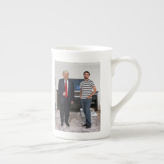 You Met President Donald Trump | Add Your Photo Bone China Mug (Right)