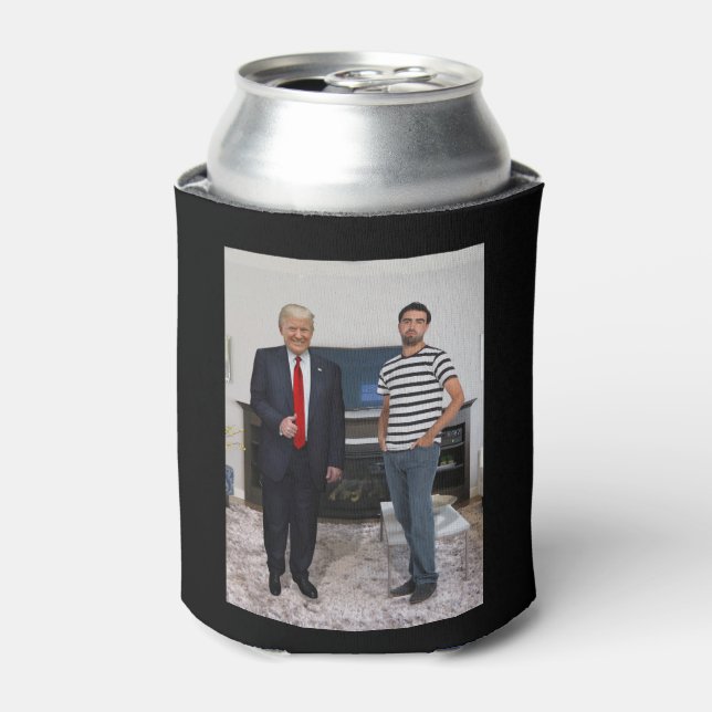 You Met President Donald Trump | Add Your Photo Can Cooler (Can Front)