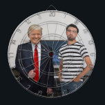 You Met President Donald Trump | Add Your Photo Dartboard<br><div class="desc">Congratulations!? You met President Donald Trump. With this personalized design, you can replace the scene behind and around Donald with your own photo. President Trump is an isolated image, so the rest of the scene is yours. To make it look like you're standing next to Trump, take a picture of...</div>