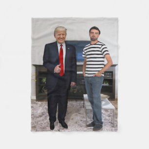 You Met President Donald Trump   Add Your Photo Fleece Blanket