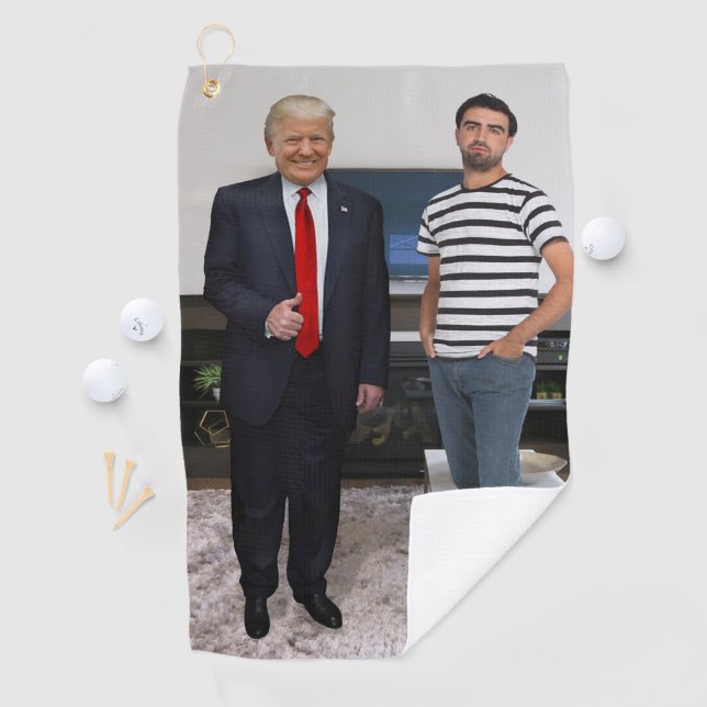 You Met President Donald Trump | Add Your Photo Golf Towel (InSitu)