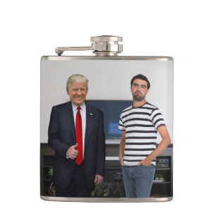 You Met President Donald Trump Add Your Photo Hip Flask