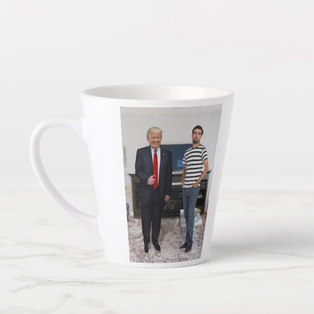 You Met President Donald Trump | Add Your Photo Latte Mug (Left)
