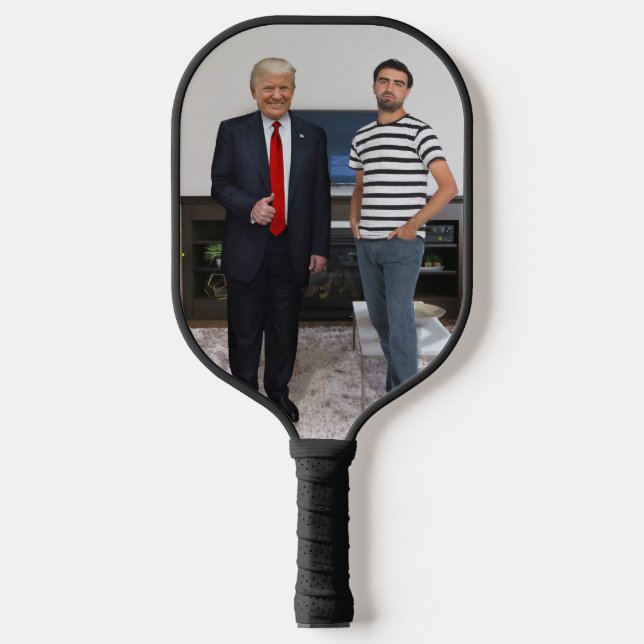 You Met President Donald Trump | Add Your Photo Pickleball Paddle (Front)