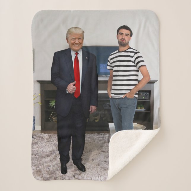 You Met President Donald Trump | Add Your Photo Sherpa Blanket (Front)