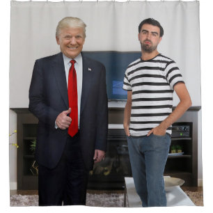 You Met President Donald Trump   Add Your Photo Shower Curtain