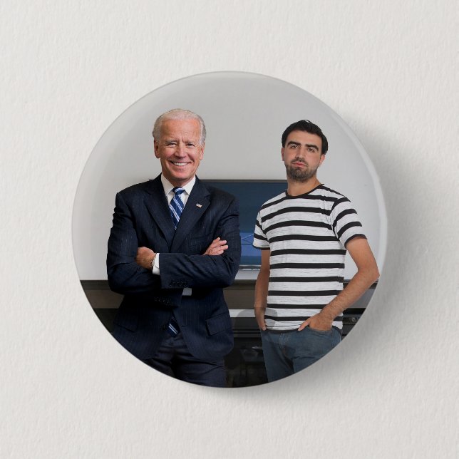 You Met President Joe Biden | Add Your Photo 6 Cm Round Badge (Front)