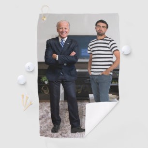 You Met President Joe Biden   Add Your Photo Golf Towel