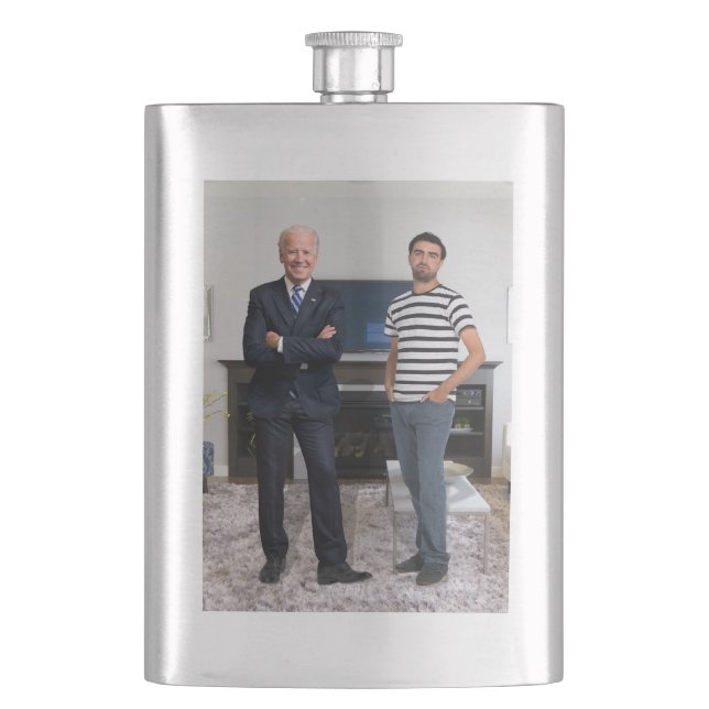 You Met President Joe Biden | Add Your Photo Hip Flask (Front)