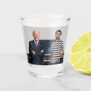 You Met President Joe Biden   Add Your Photo Shot Glass
