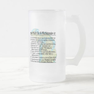 You Might Be A Michigander if: Frosted Glass Beer Mug
