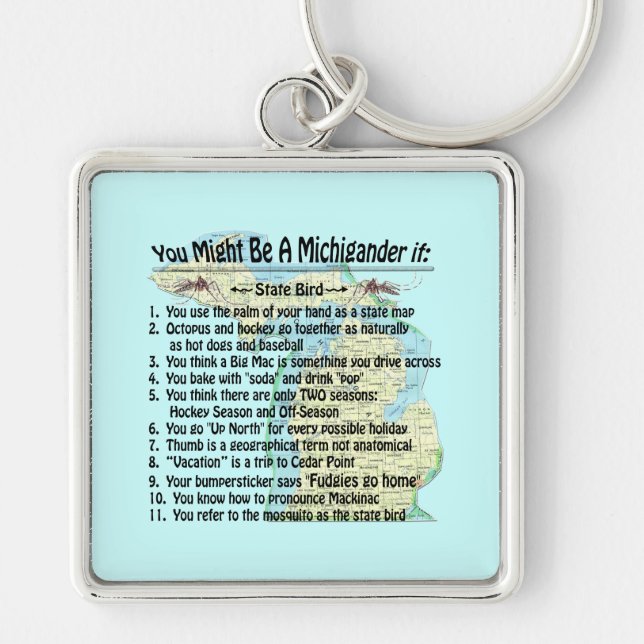 You Might Be A Michigander If: Key Ring (Front)