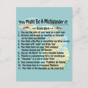 You Might Be A Michigander If: Postcard