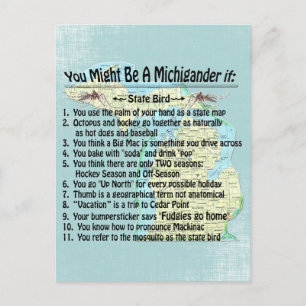 You Might Be A Michigander If: Postcard