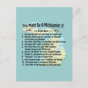 You Might Be A Michigander If: Postcard