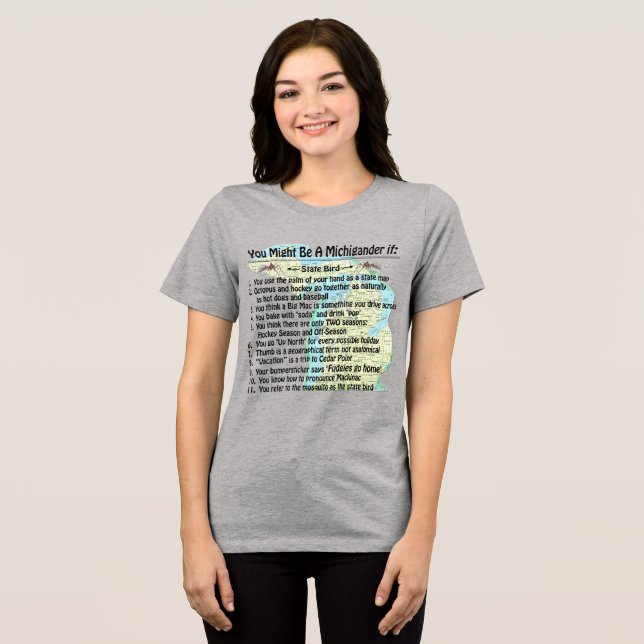 You Might Be A Michigander If: Tri-Blend Shirt (Front Full)