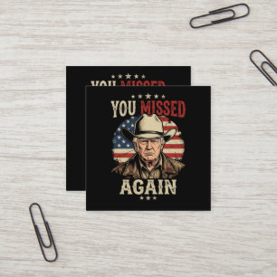 you missed again square business card
