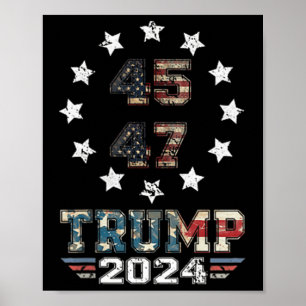 You Missed Trump 2024 Us American Flag 2 Side Poster